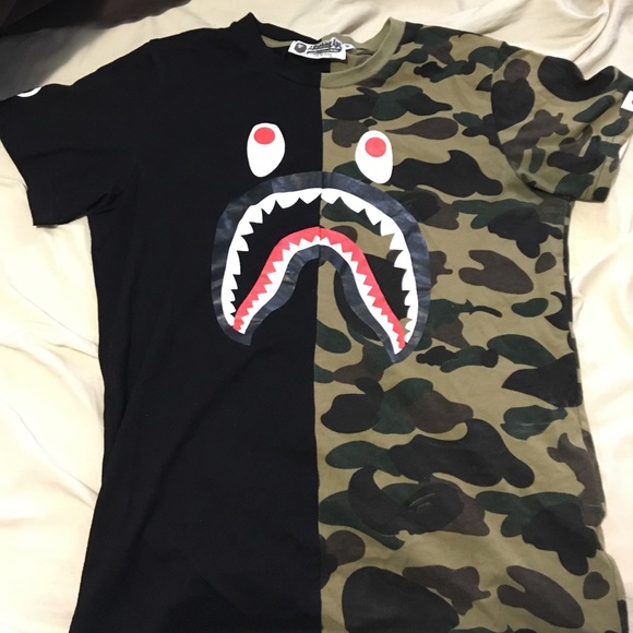 bape half camo tee